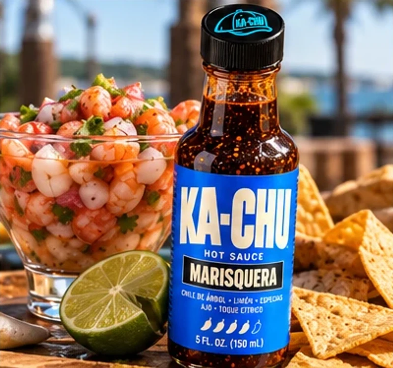 Tostada chips and botanas next to KA-CHU Marisquera